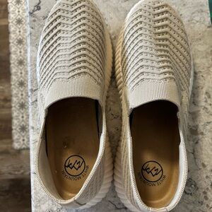 White Mountain Cream Knit Slip-On Shoes